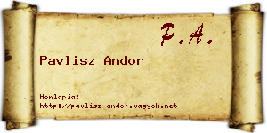 Pavlisz Andor névjegykártya